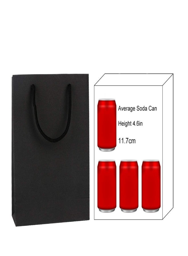 driew Black Gift Bags with Handles, Medium Paper Bags Gift Bag Black 7.5x3x10 inches Pack of 50 - Image 3